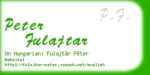 peter fulajtar business card